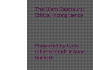 The Silent Saboteurs: Ethical Incongruence Presented by ... - ACSG