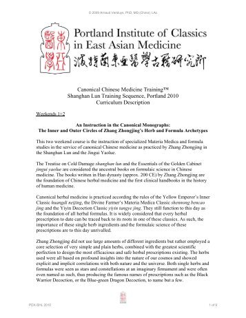 Canonical Chinese Medicine Training_SHL ... - Arnaud Versluys