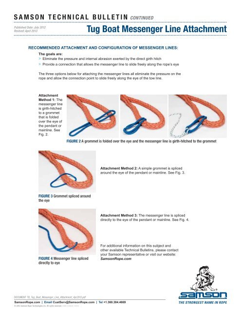 Tug Boat Messenger Line Attachment - Samson Rope