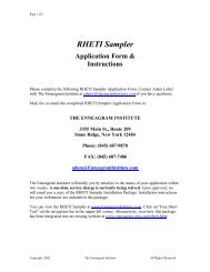 RHETI Sampler - Enneagram Institute