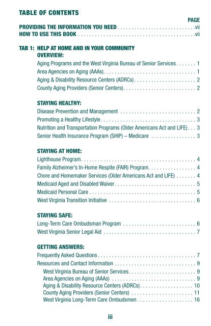 online version - West Virginia Bureau of Senior Services