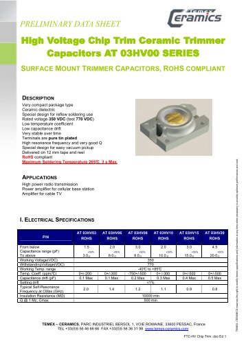 datasheet - Temex Ceramics