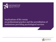 Practice of Psychology - Assessment Analytics