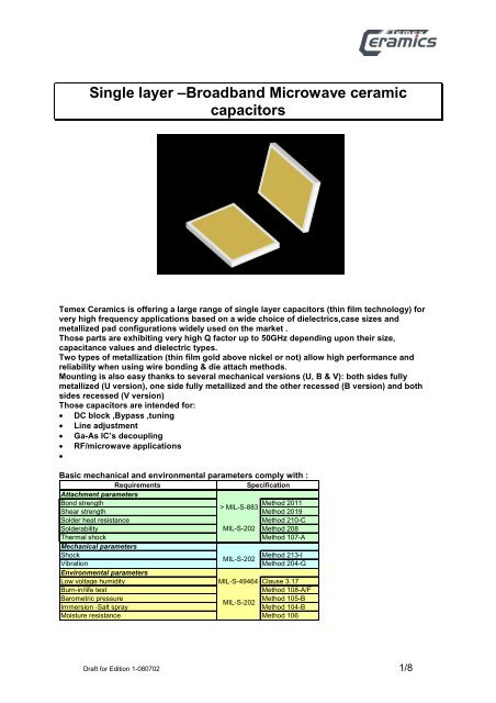 Datasheet - Temex Ceramics