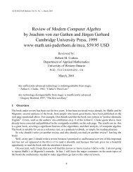 Review of Modern Computer Algebra - SIGSAM