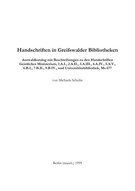 Greifswald - Bibliothek des Geistlichen Ministeriums