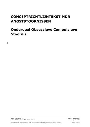 CONCEPTRICHTLIJNTEKST MDR ... - GGZ-richtlijnen