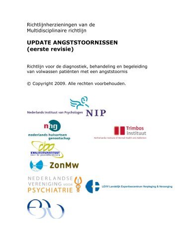 UPDATE ANGSTSTOORNISSEN (eerste revisie) - GGZ-richtlijnen