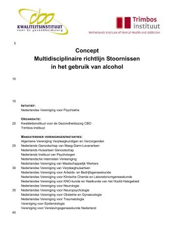 Concept Multidisciplinaire richtlijn Stoornissen in ... - GGZ-richtlijnen