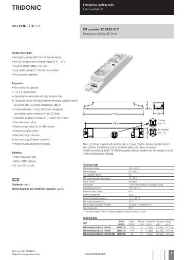 Emergency lighting units EM series EM converterLED BASIC 50 V ...