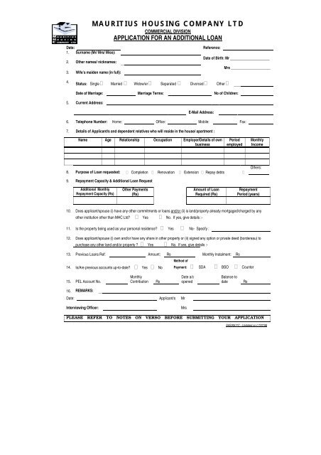 MAURITIUS HOUSING COMPANY LTD - Mauritius Housing MHC