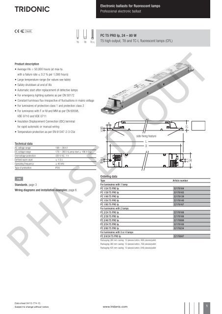 Tridonic Ballast Wiring Diagram