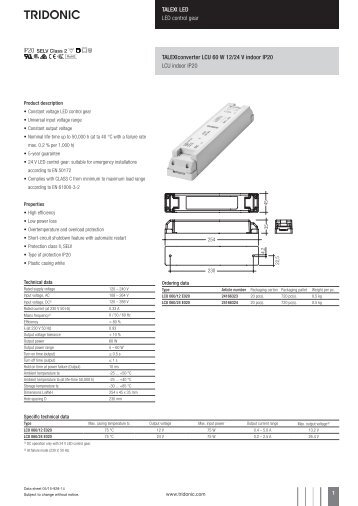TALEXXconverter LCU 60 W 12/24 V indoor IP20 - Tridonic