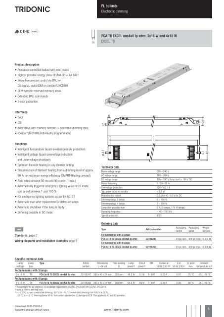 Tridonic Emergency Ballast Wiring Diagram