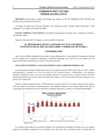 Ley de Ingresos del Estado de Puebla, para el Ejercicio ... - CAIP