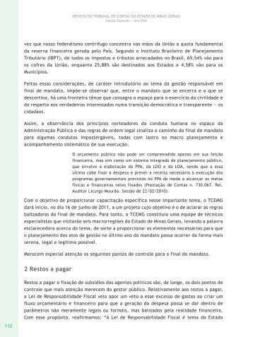 2 Restos a pagar - Revista do TCE