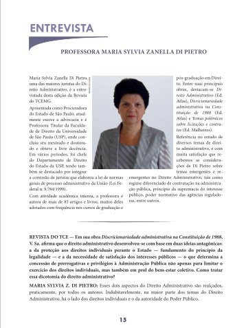 Professora Maria Sylvia Zanella Di Pietro - Revista do TCE