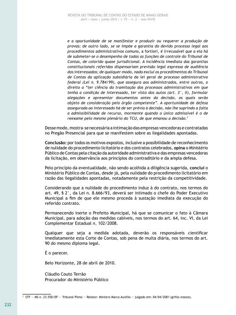 Ilegalidades relativas Ã  exigÃªncia de certificado ... - Revista do TCE