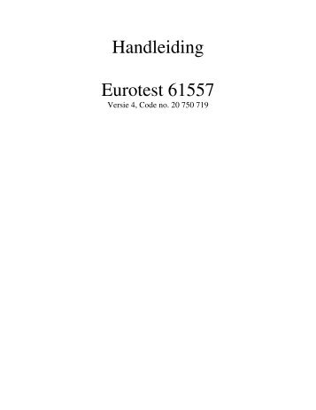 Handleiding Eurotest 61557 - Ccinv.be