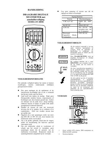 HANDLEIDING DRAAGBARE DIGITALE MULTIMETER met - Ccinv.be