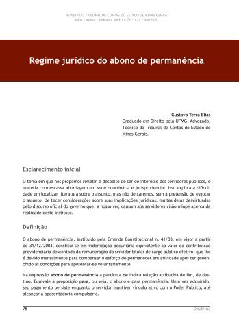 regime jurÃ­dico do abono de permanÃªncia - Revista do TCE
