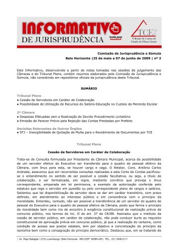 ComissÃ£o de JurisprudÃªncia e SÃºmula Belo Horizonte |25 de maio ...