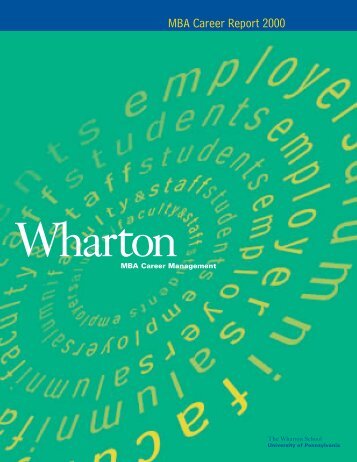 MBA Career Report 2000 - Wharton MBA Career Management