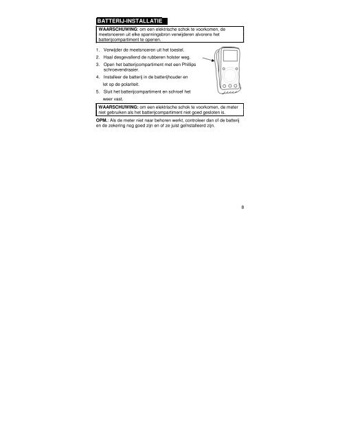 HANDLEIDING MULTIMETER MET AUTOMATISCHE ... - Ccinv.be