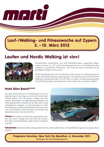 Laufen und Nordic Walking ist «in»! - Marti Reisen