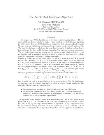 The Accelerated Euclidean Algorithm - RISC