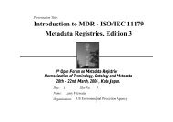 Introduction to MDR - ISO/IEC 11179 Metadata Registries, Edition 3