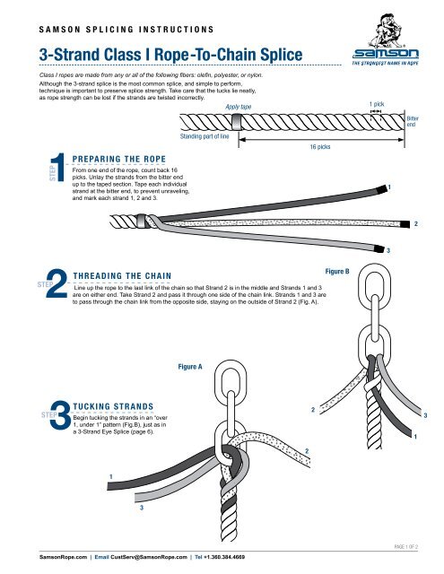 3-Strand Class I Rope-To-Chain Splice - Samson Rope
