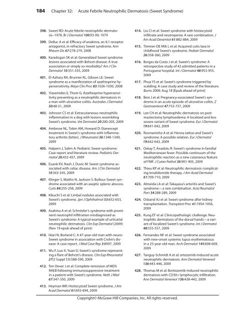 Sweet Syndrome - McGraw-Hill Medical: Fitzpatrick's Dermatology in ...
