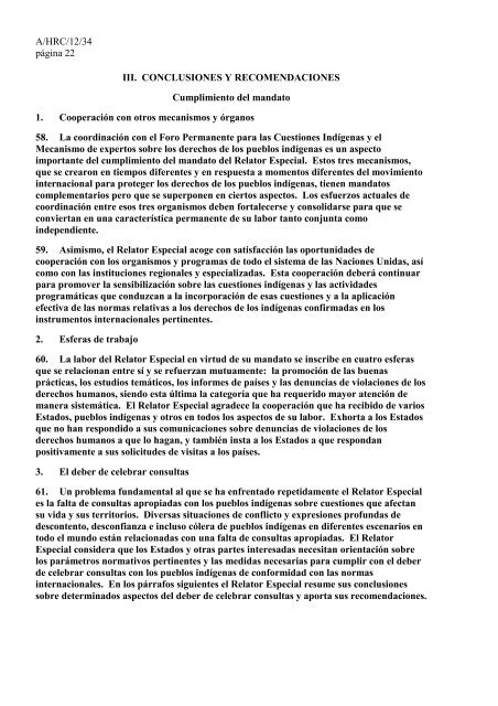 Informe del Relator Especial sobre la situaciÃ³n de los