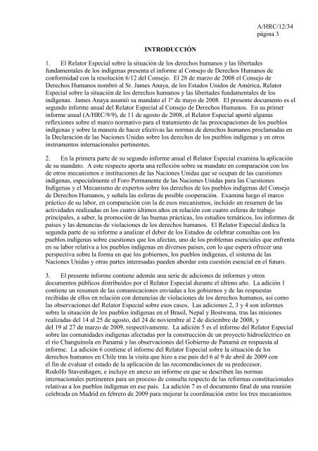 Informe del Relator Especial sobre la situaciÃ³n de los