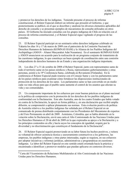 Informe del Relator Especial sobre la situaciÃ³n de los