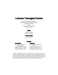 Lutheran Theological Review - Concordia Lutheran Seminary