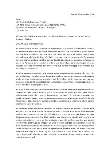 Carta Ministro Agricultura Abelhas.pdf - Abrapa