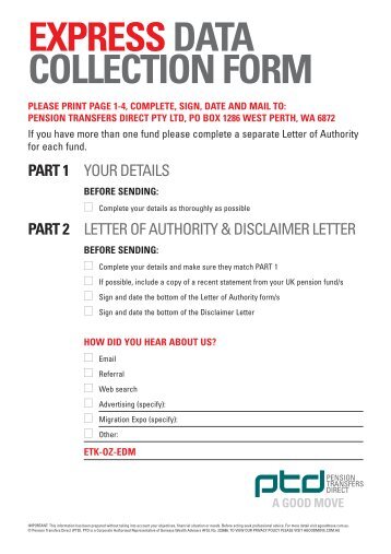 EXPRESS DATA COLLECTION FORM - odms.net.au