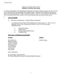 Approved Minutes - Millstone Township Schools