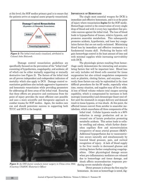 Risk G. Hetzler M. Damage Control Resuscitation for the Special ...