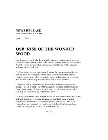 OSB: RISE OF THE WONDER WOOD - OSBGuide