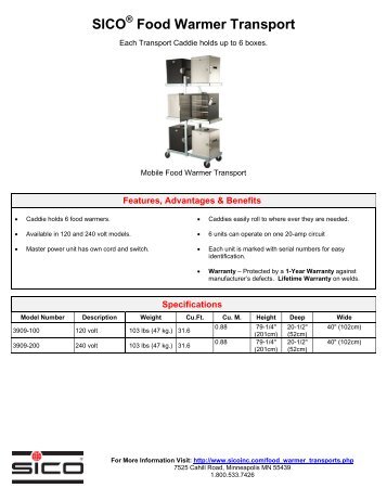 SICO Food Warmer Transport - Sico Inc.