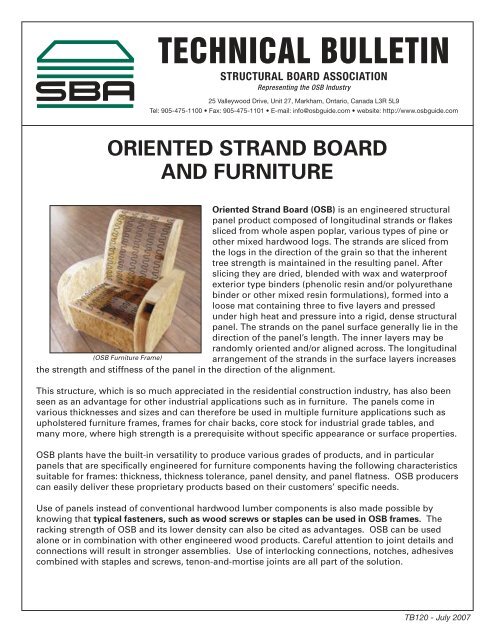 OSB and Furniture (TB120) - OSBGuide - TECO