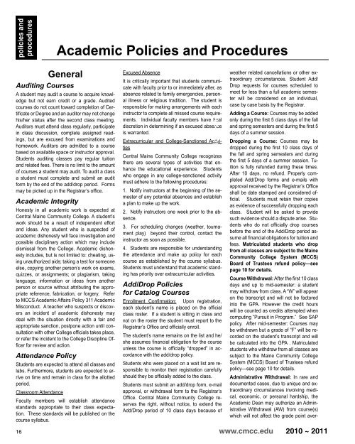 Academic Policies and Procedures - Central Maine Community ...