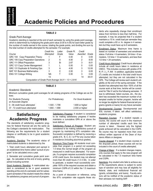 Academic Policies and Procedures - Central Maine Community ...