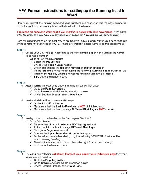 apa format step by step instructions