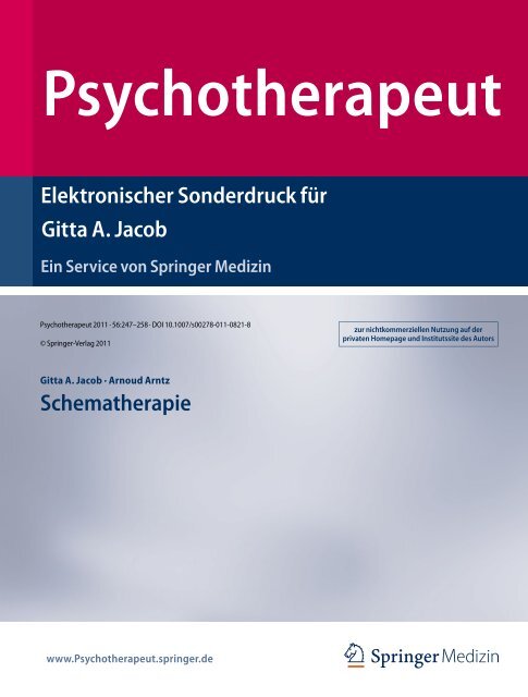 Psychotherapeut Dr Gitta Jacob