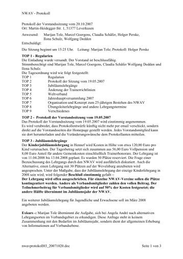 NWAV - Protokoll nwavprotokoll03_20071020.doc Seite 1 von 3 ...