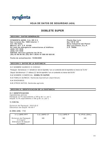 MSDS DOBLETE SUPER - Syngenta